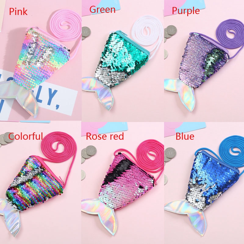 Túi Đeo Chéo Mini Đính Sequin Lấp Lánh Thời Trang Cho Bé Gái K6