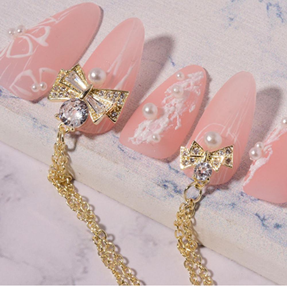 Móng Tay Giả MXGOODS Chất Lượng Cao|Dây Chuyền Mặt Hình Bướm 3D Lấp Lánh