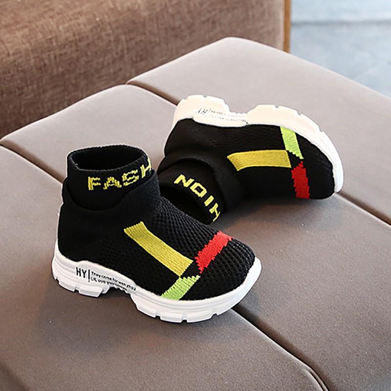 Giày thể thao dệt kim phong cách Hàn Quốc năng động thiết kế chống trượt cho bé