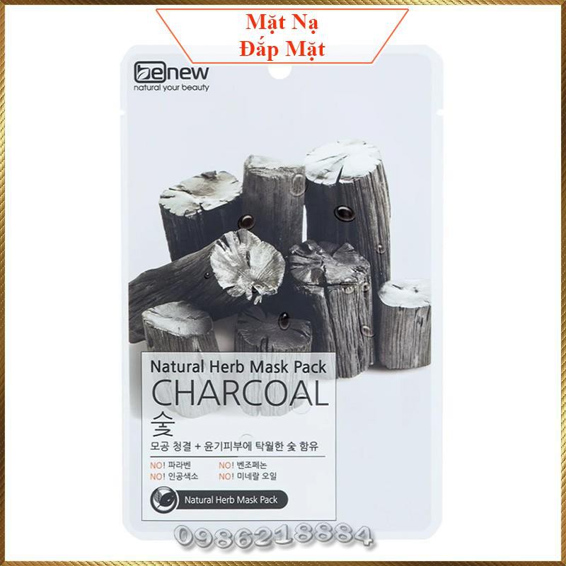 Mặt nạ Than Hoạt Tính Benew Natural Herb Mask Pack Charcoal sạch khuẩn sạch nhờn ngừa mụn