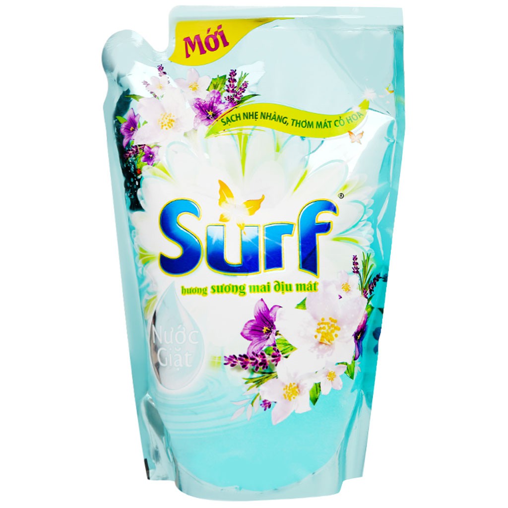 Nước Giặt Surf Hương Sương Mai Dịu Mát Túi 1,8kg (Sạch nhẹ nhàng, thơm mát cỏ hoa)