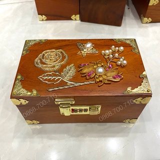 Hộp đựng trang sức bằng gỗ hương cao cấp có khóa bảo mật ,hộp đựng tiết kiệm gỗ