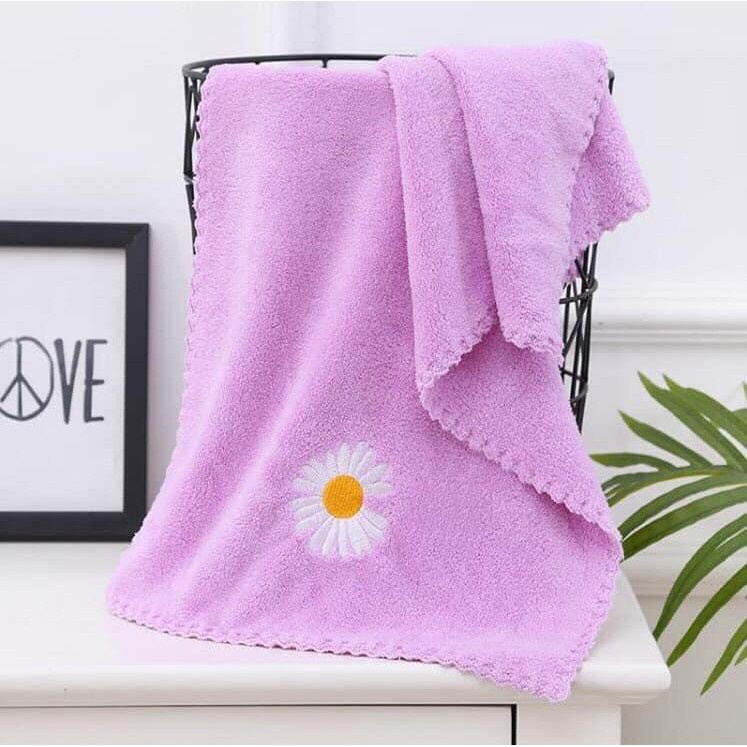 Khăn mặt hoa cúc XUẤT HÀN siêu mềm 100% cotton 35x75 cm