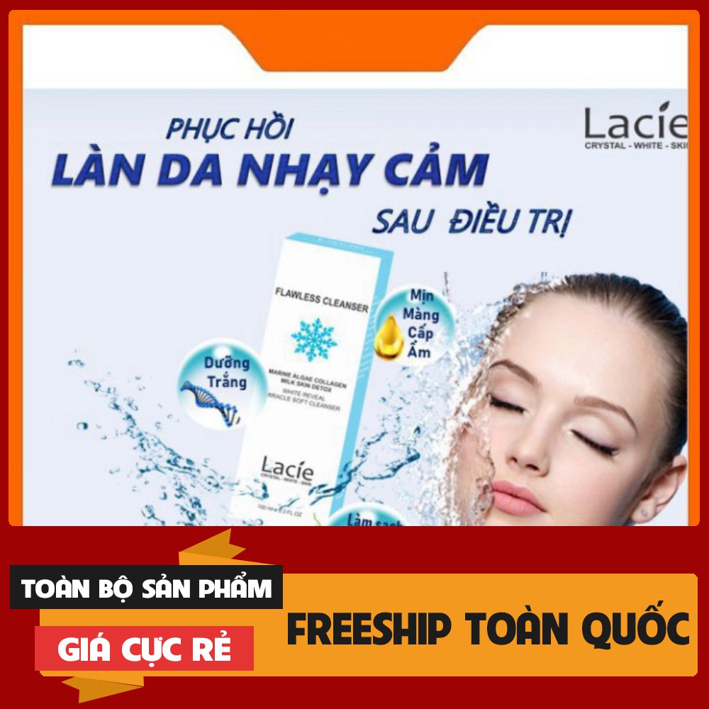 Sữa Rửa Mặt Sinh Học Collagen Tảo Biển- Lacie FLAWLESS CLEANSER 100ml