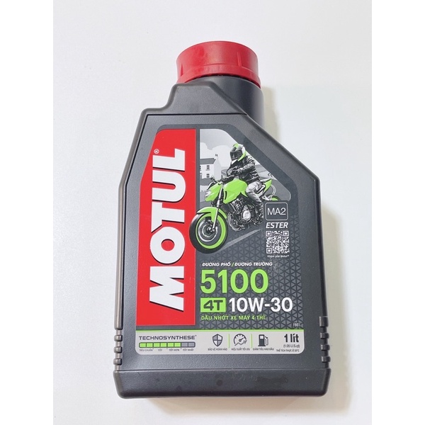 Nhớt Motul 5100 4T 10W-30 cho xe số & xe côn chạy đường phố, đường trường bao bốc