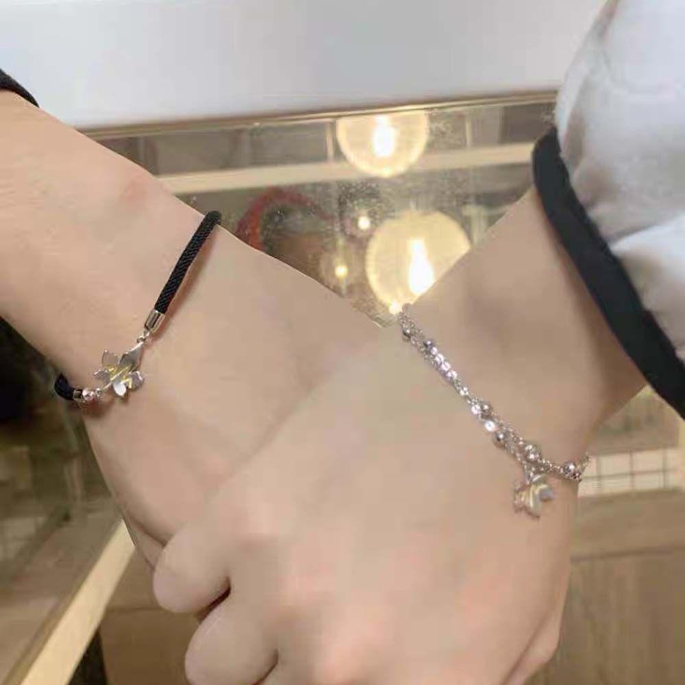 JARRED Vòng Tay Chuỗi Hạt Phối Mặt Hình Chiếc Lá Phong Cách Retro Cho Nam