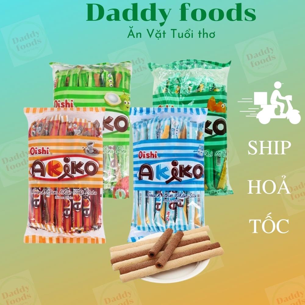 Bánh que Oishi Akiko gói 160g đủ vị sữa, cafe, socola cam, phomai, sữa dừa