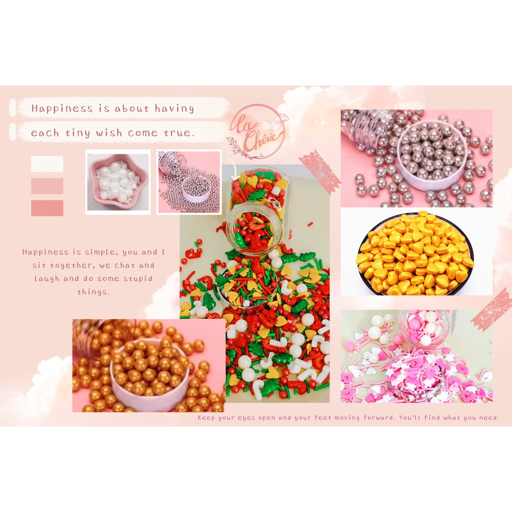 Kẹo Bi Đường/ Kẹo Bông Đường trang trí Bánh sinh nhật, Noel, Socola Valentine-Nhiều mẫu Cực Xinh-20gr