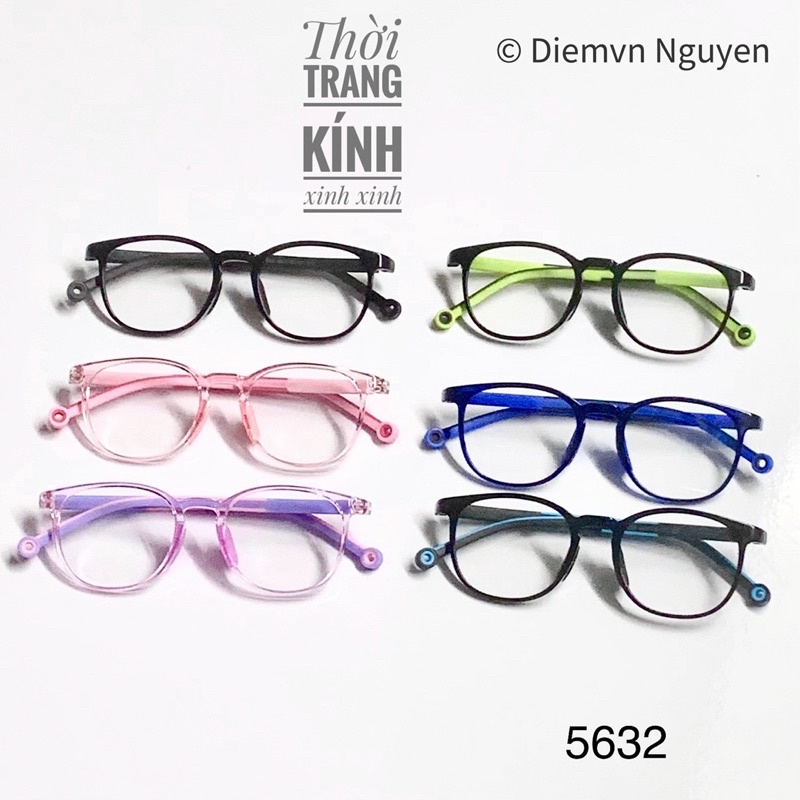 Gọng kính cận trẻ em_Gọng cận nhiều màu, thời trang HQ kiểu dáng vuông tròn, dáng tròn cho các bé nhỏ