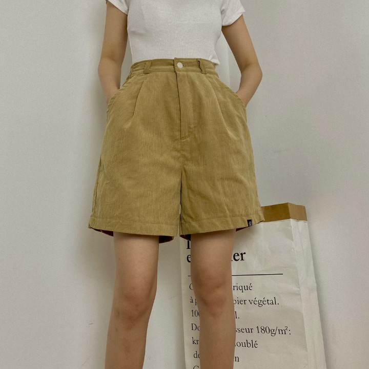 Quần short nhung tăm ống rộng nam nữ form Unisex Đủ 3 màu cực xinh RÔ STORE QS11