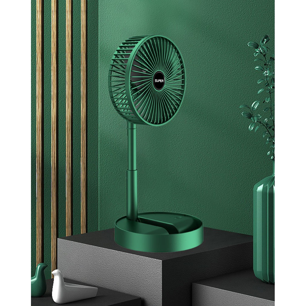 Quạt Tích Điện Mini Gấp Gọn 3 Chế Độ Để Bàn