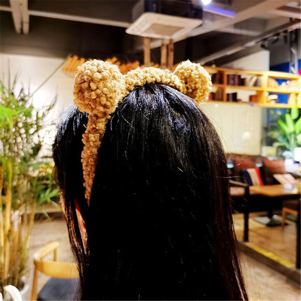 Băng Đô Cài Tóc rửa mặt Hình Tai Gấu Bằng Vải Bông Nhiều Màu Dễ Thương Cho Nữ