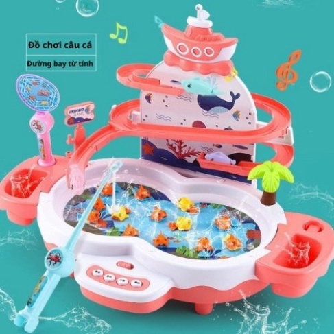 Đồ Chơi Trẻ Em Câu Cá Điện Size Lớn, Đồ Chơi Câu Cá Tháp Trượt Có Nhạc, Dùng Pin Hoặc Cắm Điện, Bảo Hành 3 Tháng