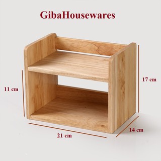 KỆ GỖ 2 TẦNG ĐỂ BÀN - GIBA - KỆ GIA VỊ