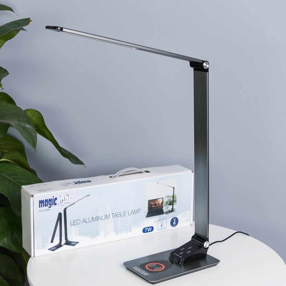 Đèn Học Để Bàn Chống Cận Thị Led 5 Chế Độ Sáng 12W Kiêm Sạc Không Dây, Desk Lamp Wireless - TX18