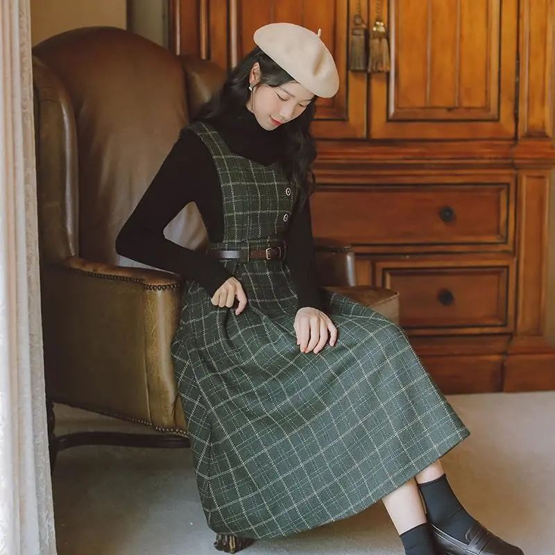 Đầm Len Sát Nách Phong Cách Thời Trang Retro Phương Tây Dành Cho Nữ