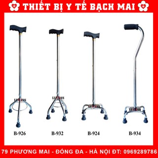 Gậy Tập Đi 3, 4 Chân Lucass - Gậy Chống Người Già [Chỉnh Cao Thấp Được]