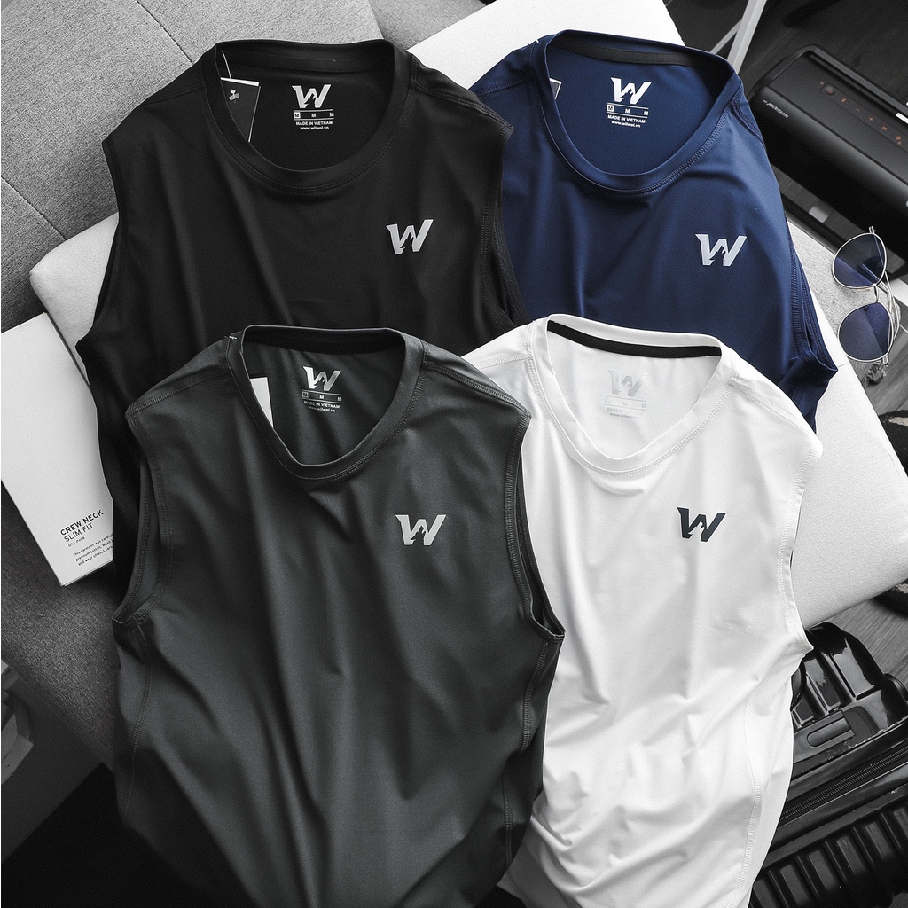 Áo Thun Thể Thao Nam Ba Lỗ Vải Lỗ Kim Tanktop Wilwol Thun Cotton 95% - WBL1