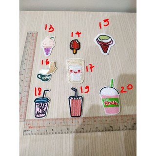 Patch, sticker dán/ủi quần áo hình thức ăn,đồ uống