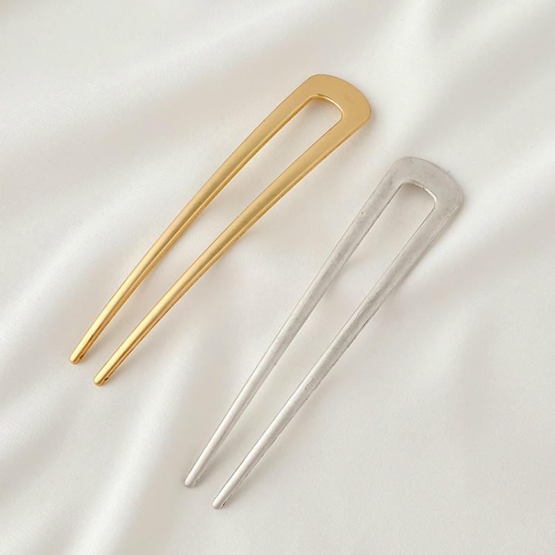 Kẹp Tóc Bằng Kim Loại Thiết Kế Đơn Giản Xinh Xắn Cho Nữ