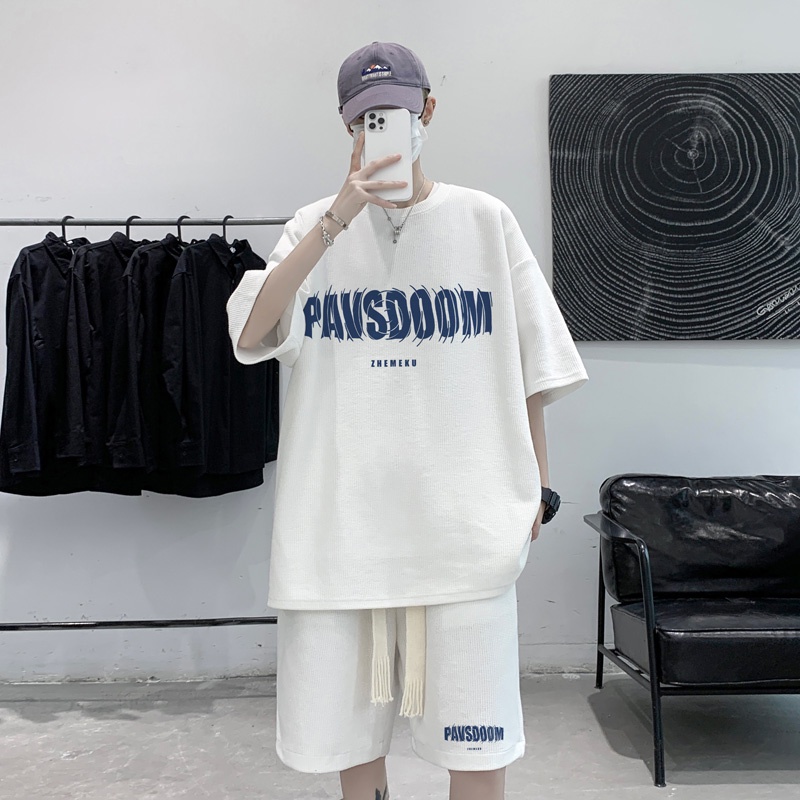 Set áo thun ngắn tay + quần short IFNICEFUTURE thời trang cho nam
