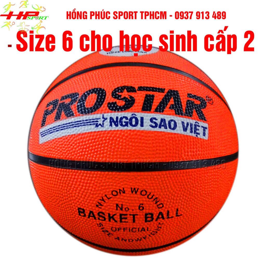 [Tặng Kim + lưới] Quả banh bóng rổ size số 3 5 6 7 cao su cam prostar cho trẻ em và người lớn cao cấp giá rẻ