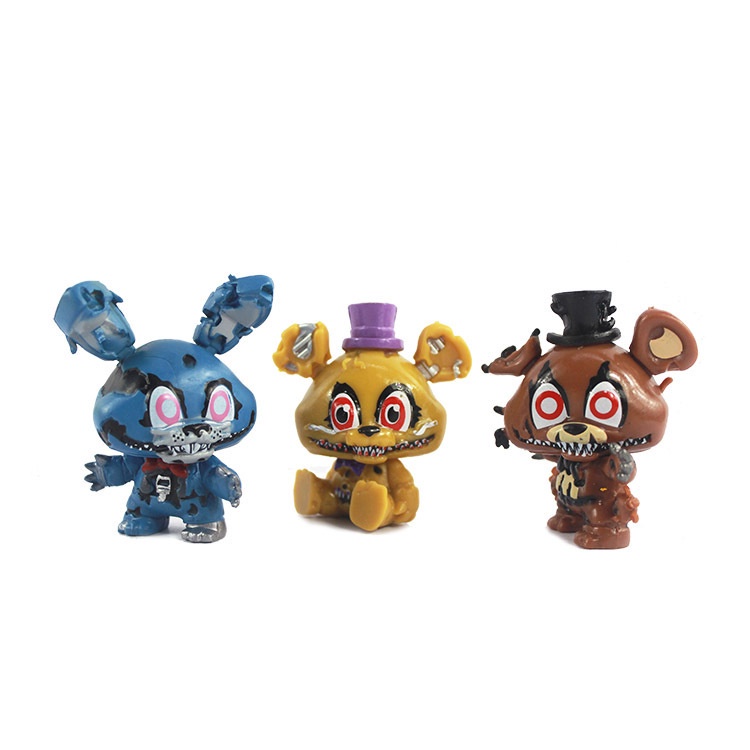 Set 6 Mô Hình Búp Bê Chú Gấu Bonnie Foxy FNAF Dễ Thương Cho Bé