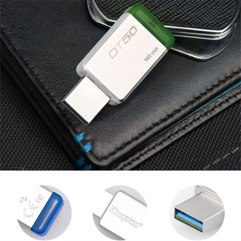 Thiết bị USB ổ cứng Kingston (DT50/32GBFR) Metal USB 16GB 32GB 64GB 128GB USB 3.0 | BigBuy360 - bigbuy360.vn