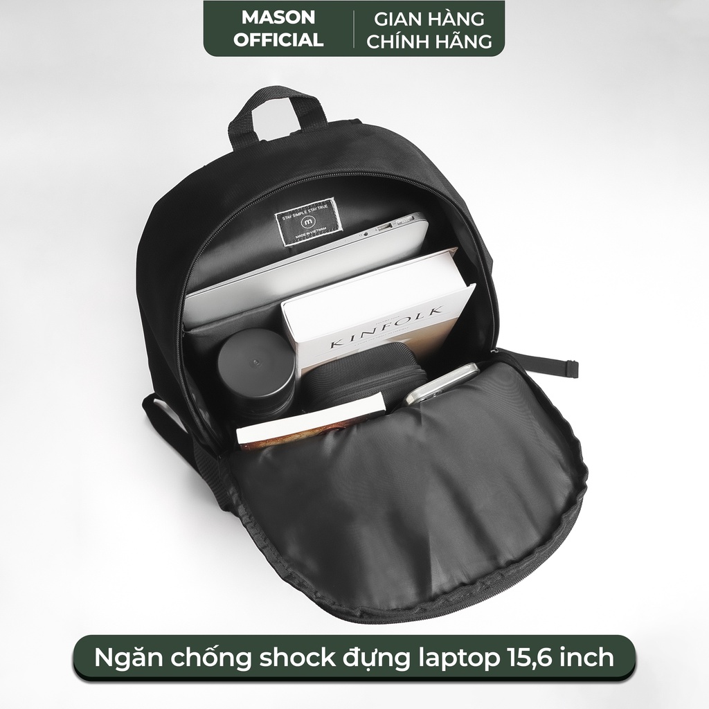 Balo nam nữ unisex đựng Laptop 15,6 inch chất vải chống nước cao cấp Classic Backpack thương hiệu MASON - M13