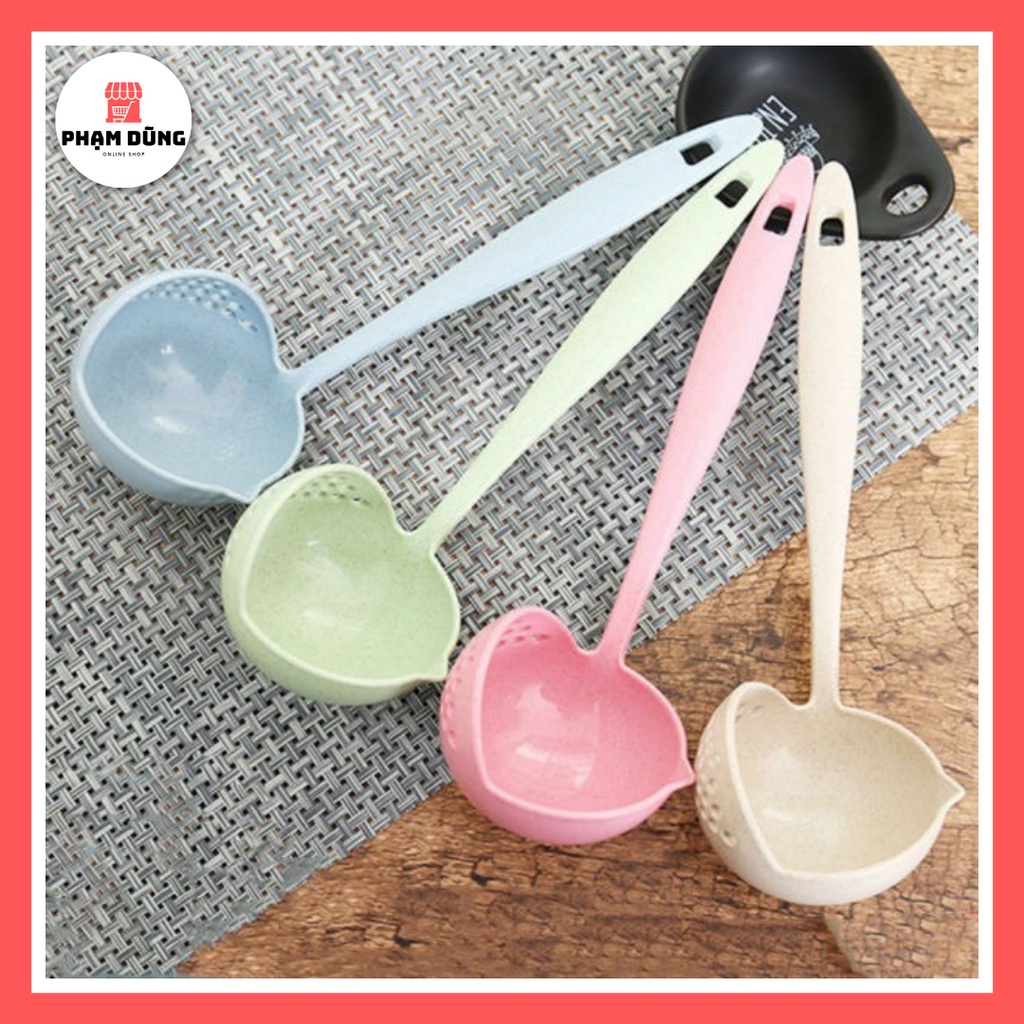 Muỗng Múc Canh , Vá Múc Lẩu 2 trong 1 Nhựa Lúa Mạch