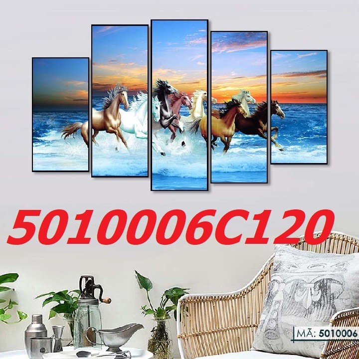 5 Tấm Tranh treo tường Mã đáo thành công trang trí đẹp phòng khách ngủ phòng làm việc 5010006P90