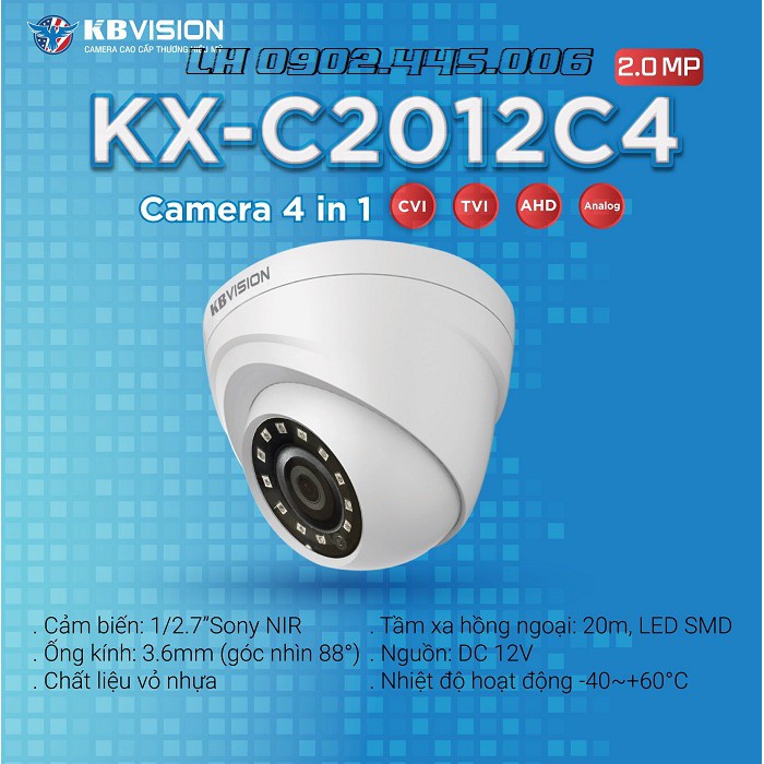 Camera quan sát 2.0MP Kbvision KX-2012C4