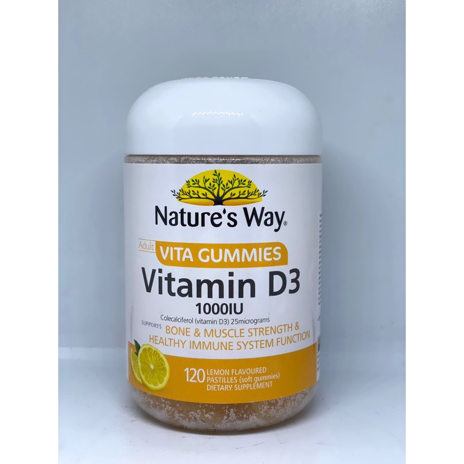 Kẹo Dẻo Nature's Way Vita Gummies Bổ Sung Vitamin D3 1000IU Tăng Hấp Thu Canxi Cho Người Lớn