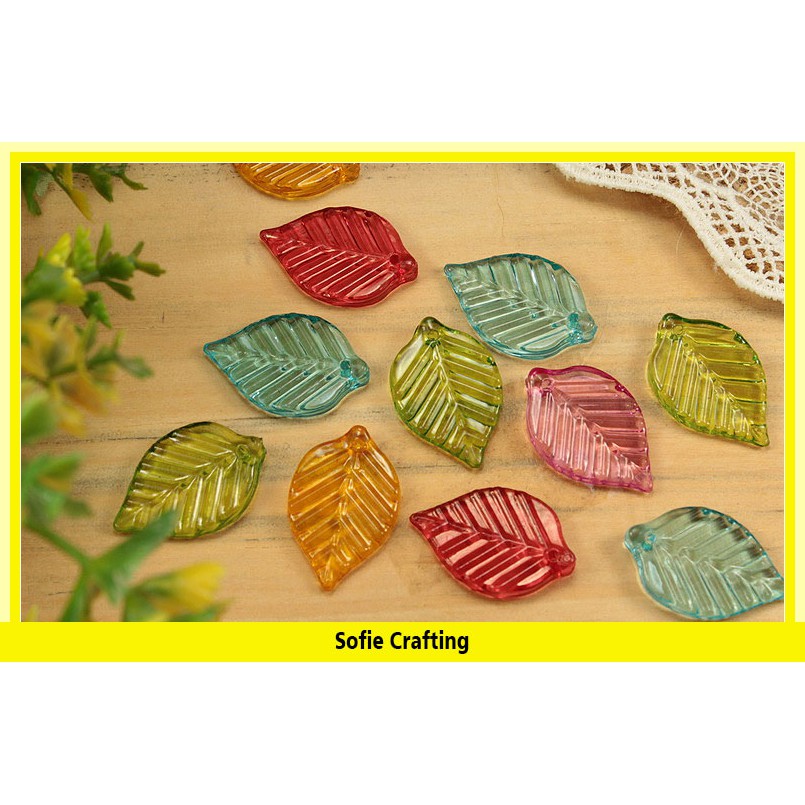 Set 15 Hạt Nhựa Acrylic Trong Suốt 2.2x1.2 cm (pla-014) Sofie Làm Đồ Thủ Công