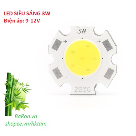 LED 3W điện áp 9-12V siêu sáng