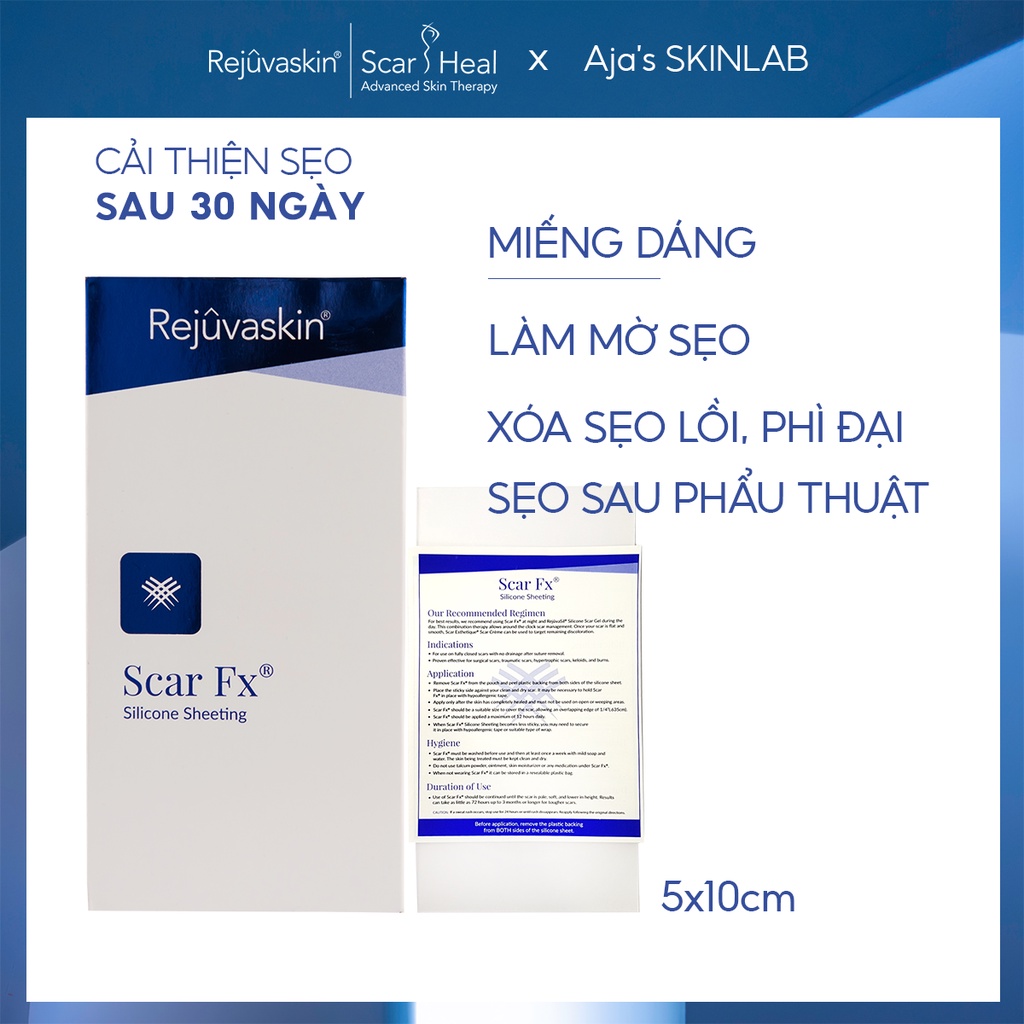 Miếng dán xóa mờ sẹo phì đại Scar FX REJUVASKIN 5x10cm - AJA'S SKINLAB