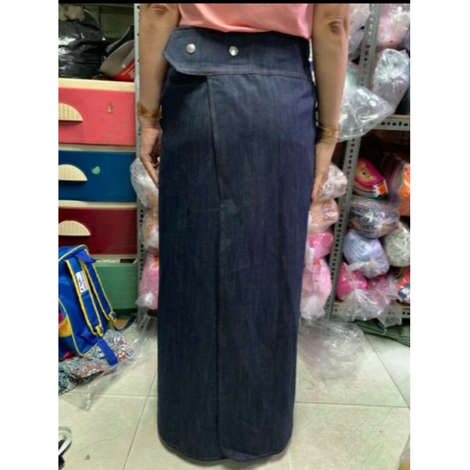 [bán chạy] Váy chống nắng vải Jean cao cấp xẻ tà nút bấm hoặc dán cao cấp (được chọn mẫu)