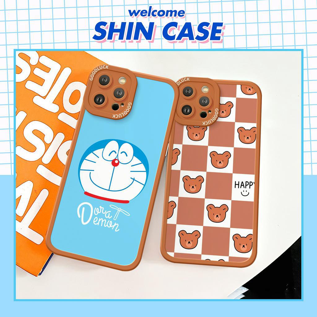 Ốp lưng iphone Doremon Gấu cạnh vuông 6/6plus/6s/6splus/7/7plus/8/8plus/x/xs/11/12/13/14/pro/max/promax/plus/shin/case