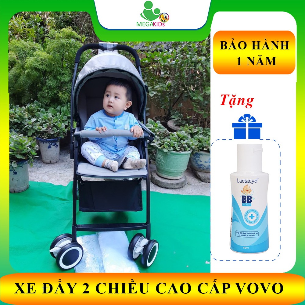 Xe đẩy 2 chiều, 3 tư thế  VoVo mẫu mới 2020 -  Hàng chính hãng (kèm rèm chống tia UV, màn chống muỗi, chiếu điều hòa)