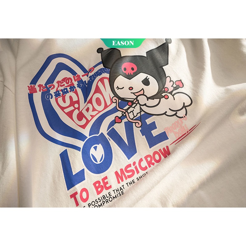 SANRIO Áo Thun Nữ Tay Ngắn In Hình Kuromi Dễ Thương Y2K