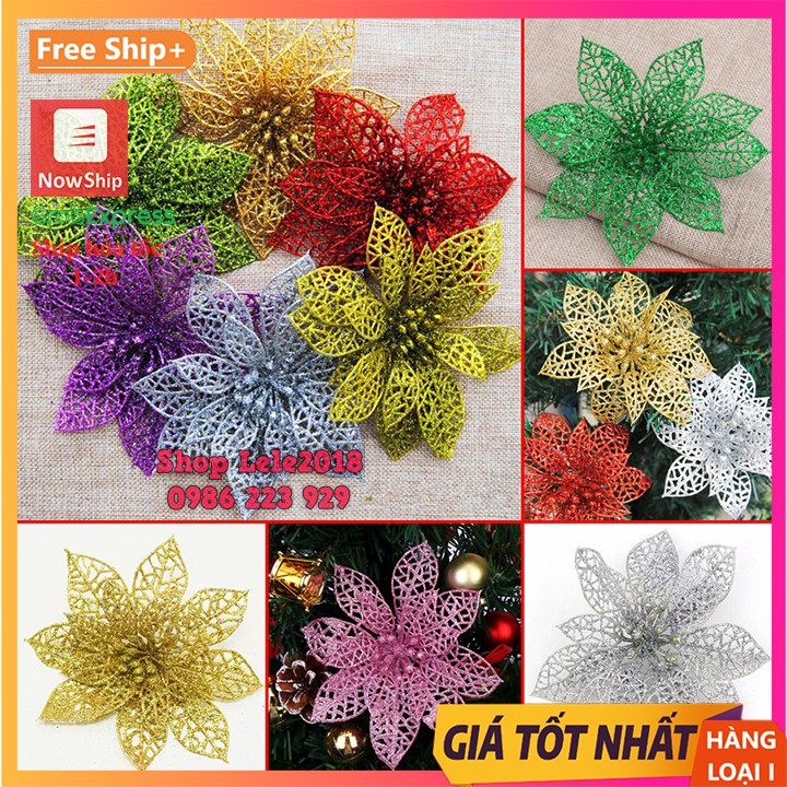 Hoa kim tuyến lưới 15cm loại đẹp trang trí cây thông Noel giáng sinh