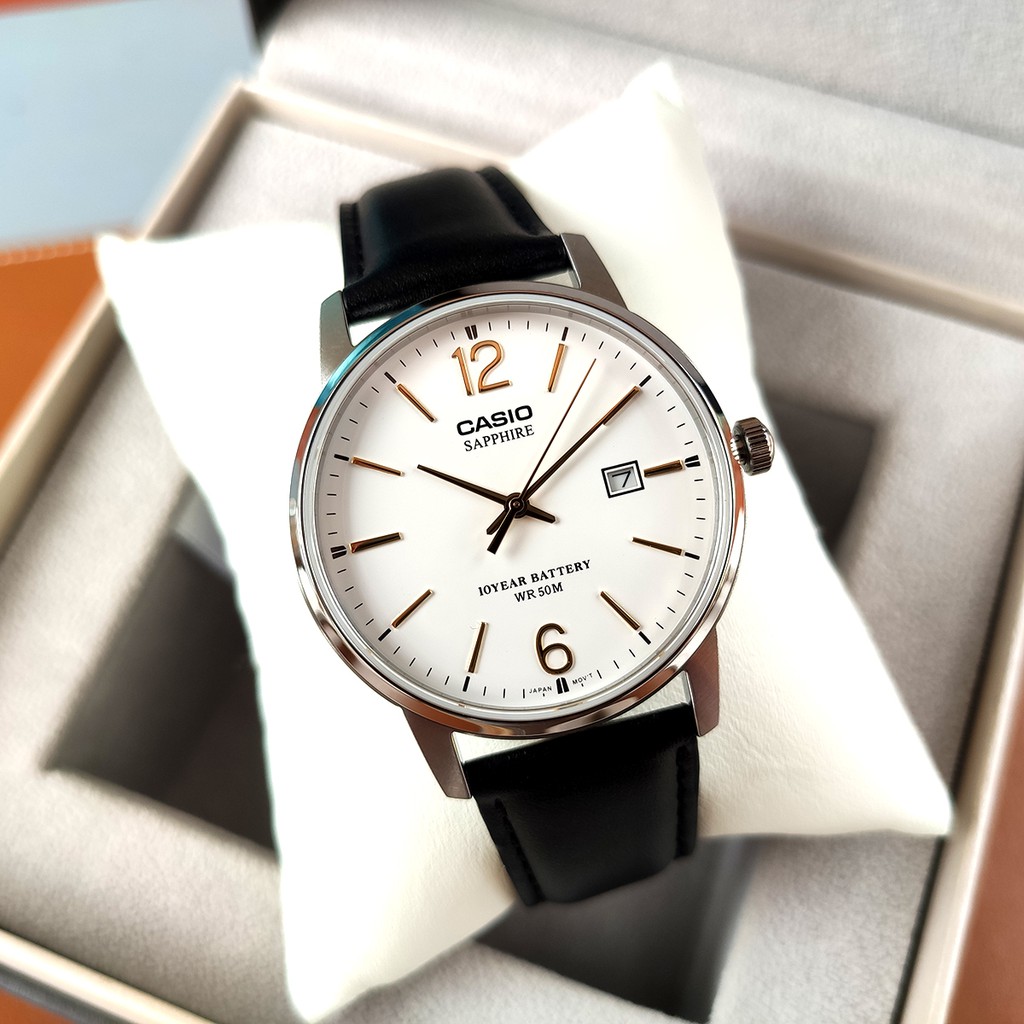 Đồng hồ nam chính hãng Casio MTS-110L-7A dây da