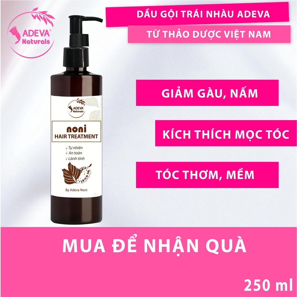 Dầu gội thảo dược⚡FREESHIP⚡ Giảm gàu ngứa, kích thích mọc tóc từ tinh dầu thiên nhiên 250 ml - Adeva Noni