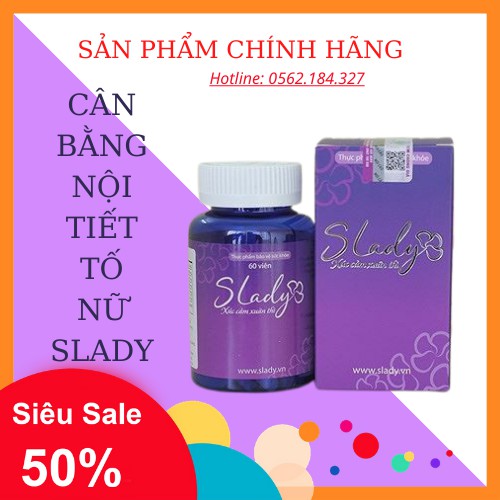 [CHÍNH HÃNG] Combo 2 hộp Slady - cân bằng nội tiết tố nữ HỘP 60V