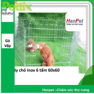 [ Bao Đổi Trả ] Hanpet.GV- Quây chó sơn tính điện- Hàng rào 6 tấm 60x63- cũi chó - 501