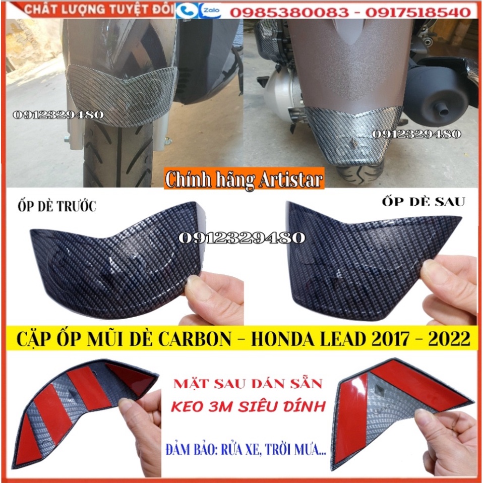 [Lead 2022 - Lead 2023] Cặp Ốp Mũi Dè Carbon Cho Honda Lead 2017-2023 sản phẩm chính hãng Artistar
