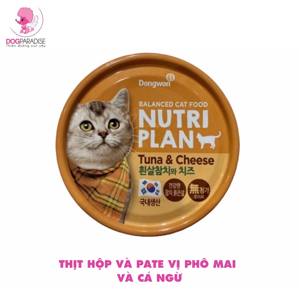 Thịt hộp và Pate thức ăn dinh dưỡng cho mèo Nutri Plan nhiều hương vị thơm ngon 160g - Dog Paradise