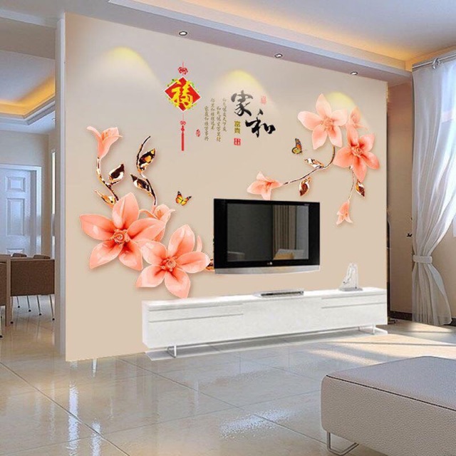 Decal dán tường hoa cam