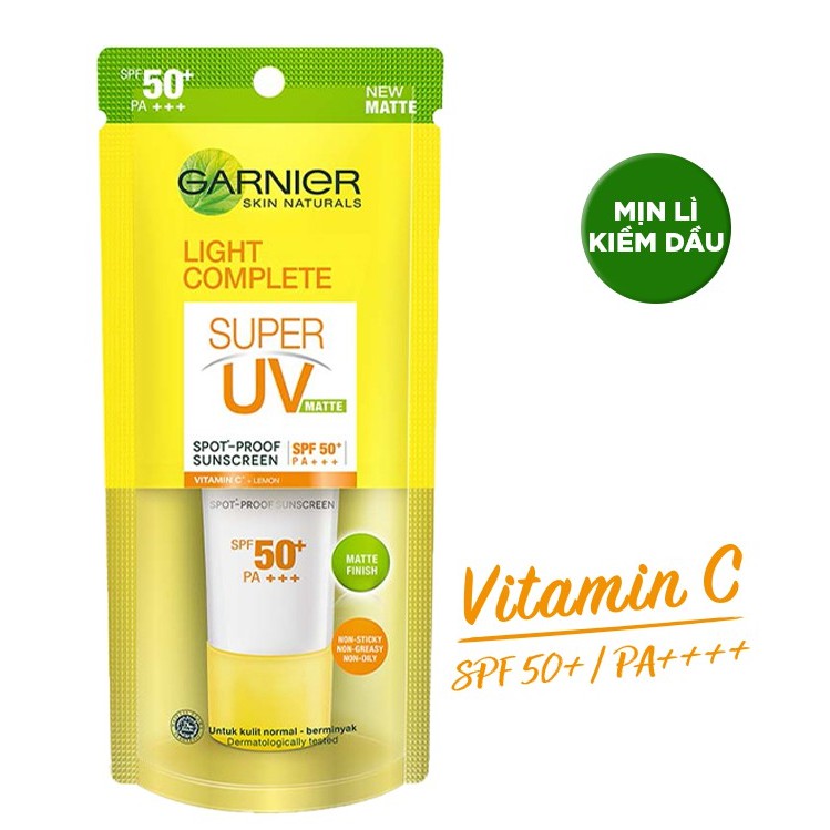 Kem chống nắng kiềm dầu và sáng da Garnier SPF50+ PA+++ Tuýp 15ml