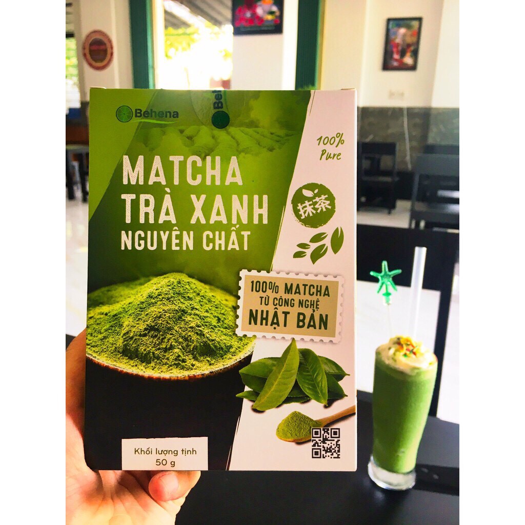 Bột Matcha Trà Xanh Behena - Hộp 50g (20 gói x 2.5gr) Được Sấy Lạnh Nguyên Chất đắp mặt làm đẹp da, trắng da | BigBuy360 - bigbuy360.vn